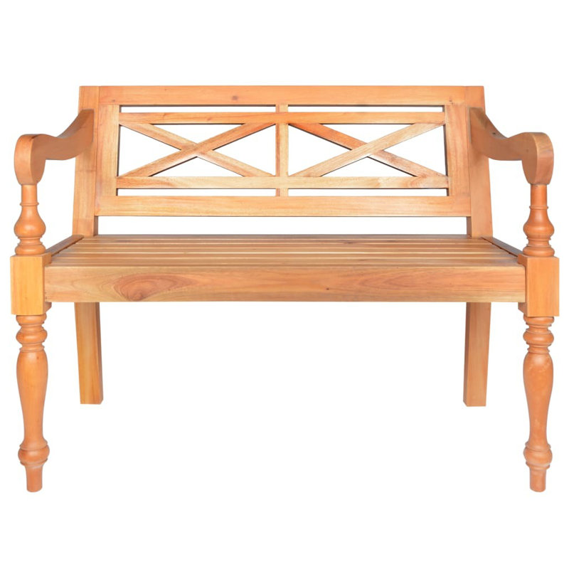 Dement Solid Wood Outdoor Bench, 82cm H x 98cm W x 50cm D, Light Brown