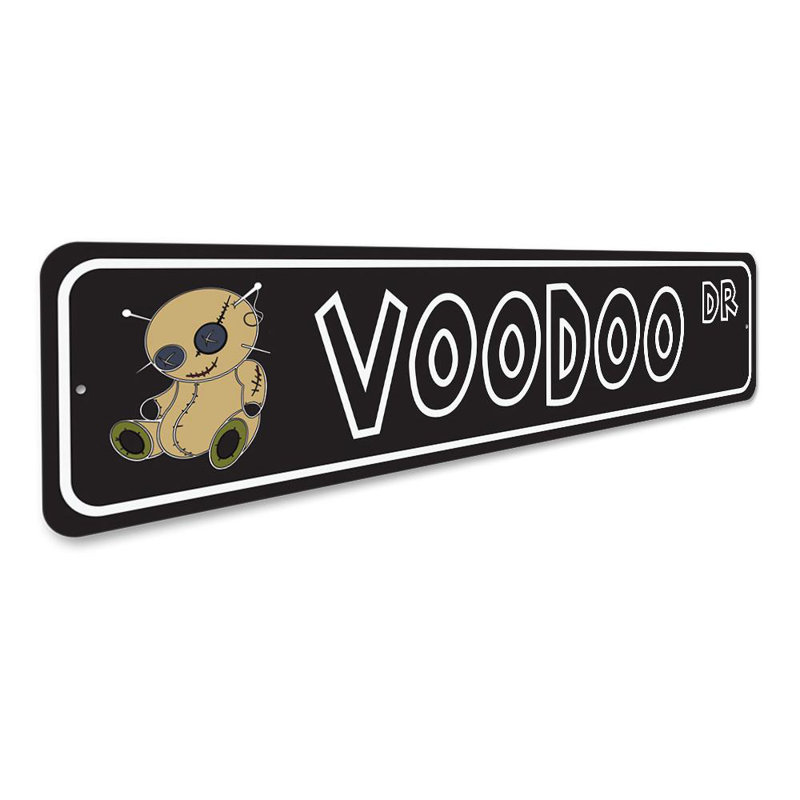 Plaque en aluminium vaudou, H 4 po x l 18 po x P 0,04 po