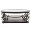 Table basse avec plateau en verre et tablette ouverte