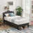 Lit simple tapissier à tête de lit ajustable-88103691
