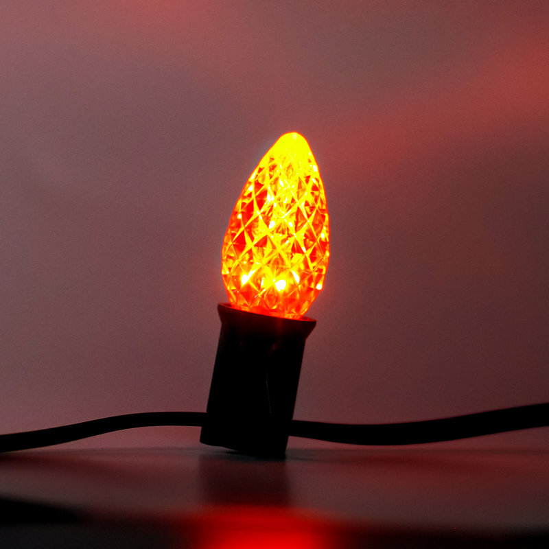 C7 LED Bulbs - Polystyrene, Orange
