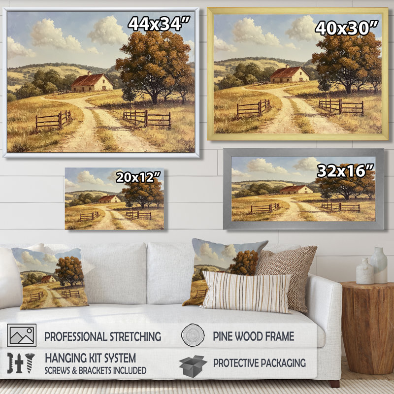 Texas Ranch Horizon II - impression d'art mural Texas, Reproduction encadrée d'une seule photo sans pass, Noir