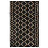 Geometric Area Rug in Black/Natural