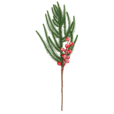Christmas Decoration Pines Needle Green Plant Cuttings Red Pines Cones Pines Needle Green Plant Home Decoration