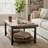 Pomona 48" Rustic Industrial Coffee Table with Storage Shelf, Natural