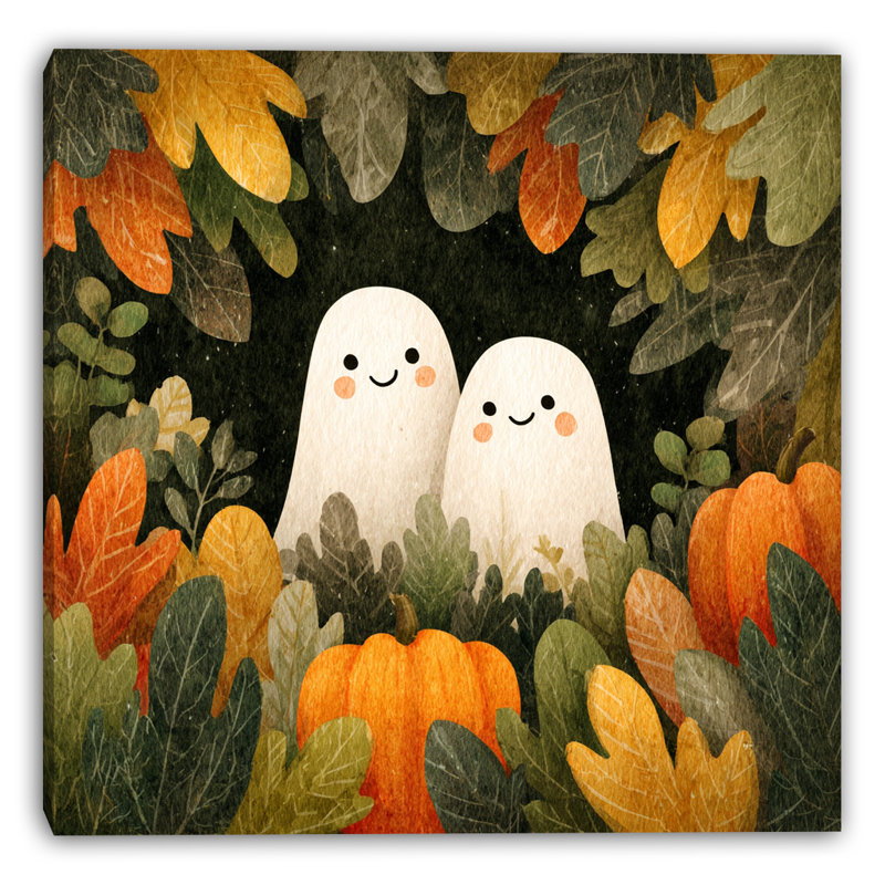 Pumpkin Patch Peek Wrapped Canvas Wall Art