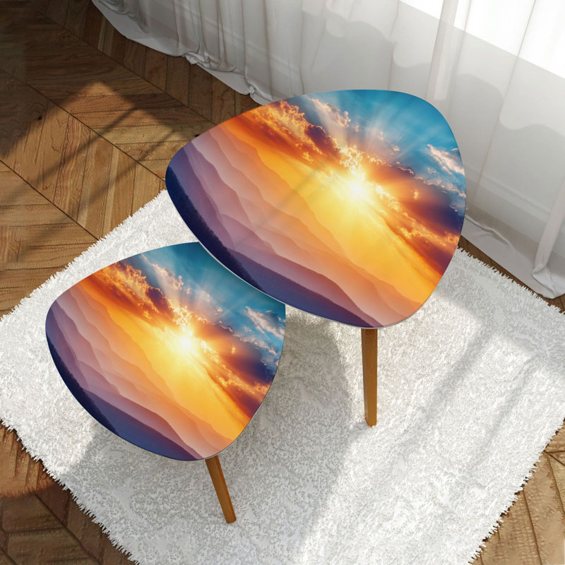 Ensemble de 2 tables basses gigognes Triangle