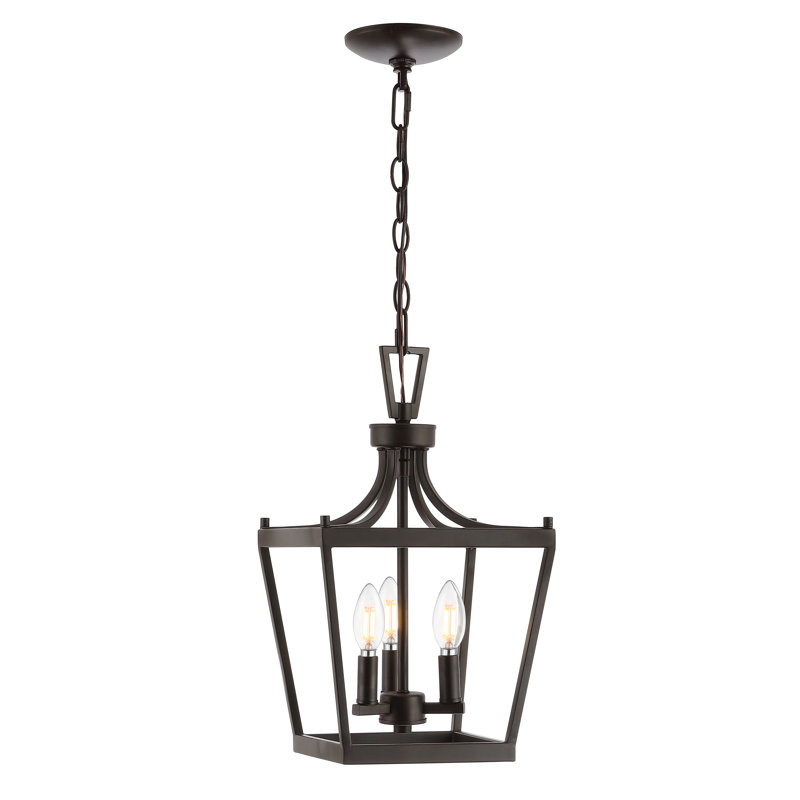 Luminaire suspendu géométrique 3 lumières Napavine, Bronze huilé