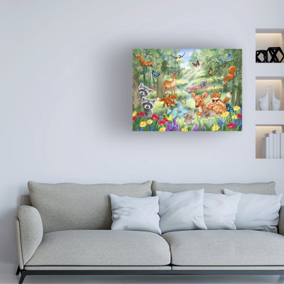 Bolog MAKIKO Summer Woodland Animals Canvas Art