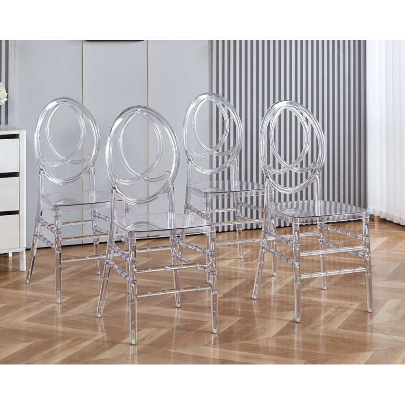 Chaise de mariage, chaise de salle à manger, ensemble de 4, siège en plastique