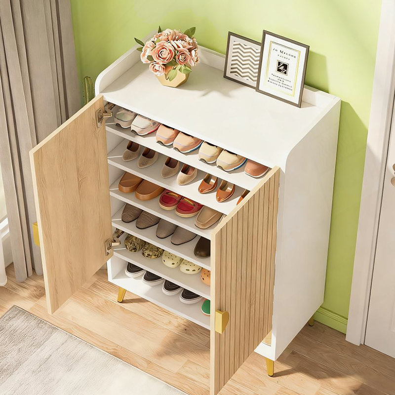 Armoire à chaussures en bois à 7 niveaux