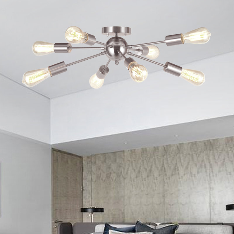 Fredette Semi Flush Mount, Brushed Nickel