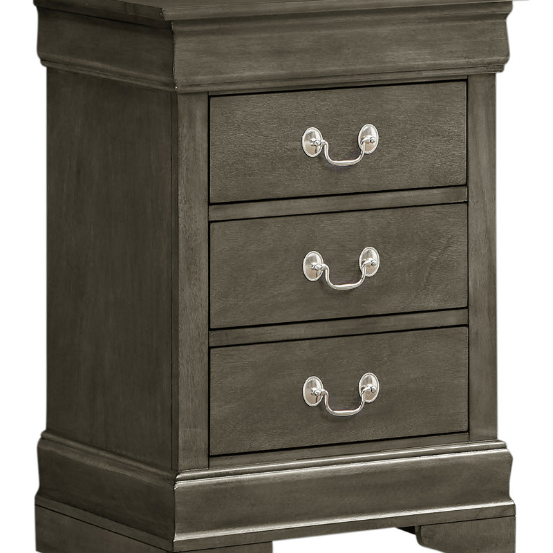 Charming Traditional Nightstand, Gray