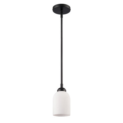 Luminaire suspendu 1 lumière, noir mat