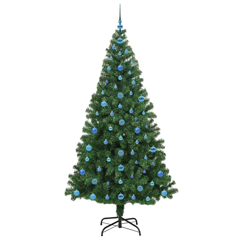 vidaXL Artificial Christmas Tree with 150 LEDs with Stand Green, 6.89 ft