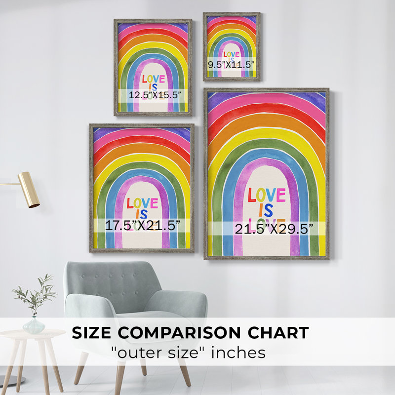 Love Loudly Collection B Framed Print - Solid Wood, 11" H x 9" W