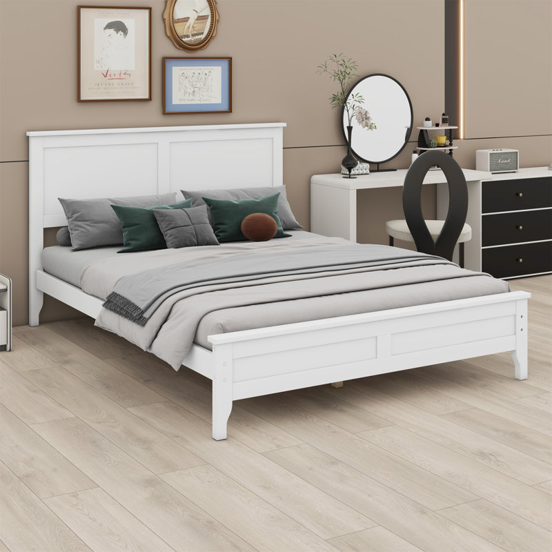 Lit plateforme Modern, Double, Blanc