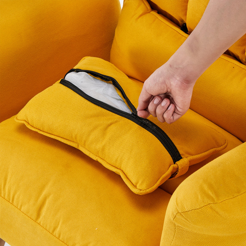 Ancel Upholstered Accent Chair, Yellow