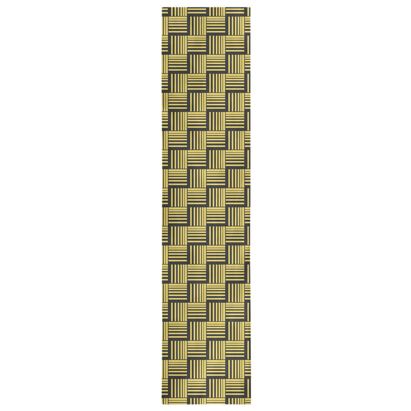 Fractured Stripes Table Runner, 16" x 72", Light Lemon Yellow