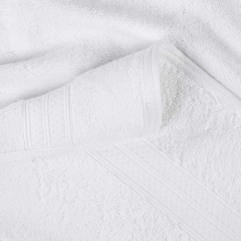 Luxurious White Cotton and Bamboo Blend 8-Piece Towel Set