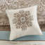 Édredon bleu 7 pièces pour très grand lit orné d'un magnifique motif cachemire