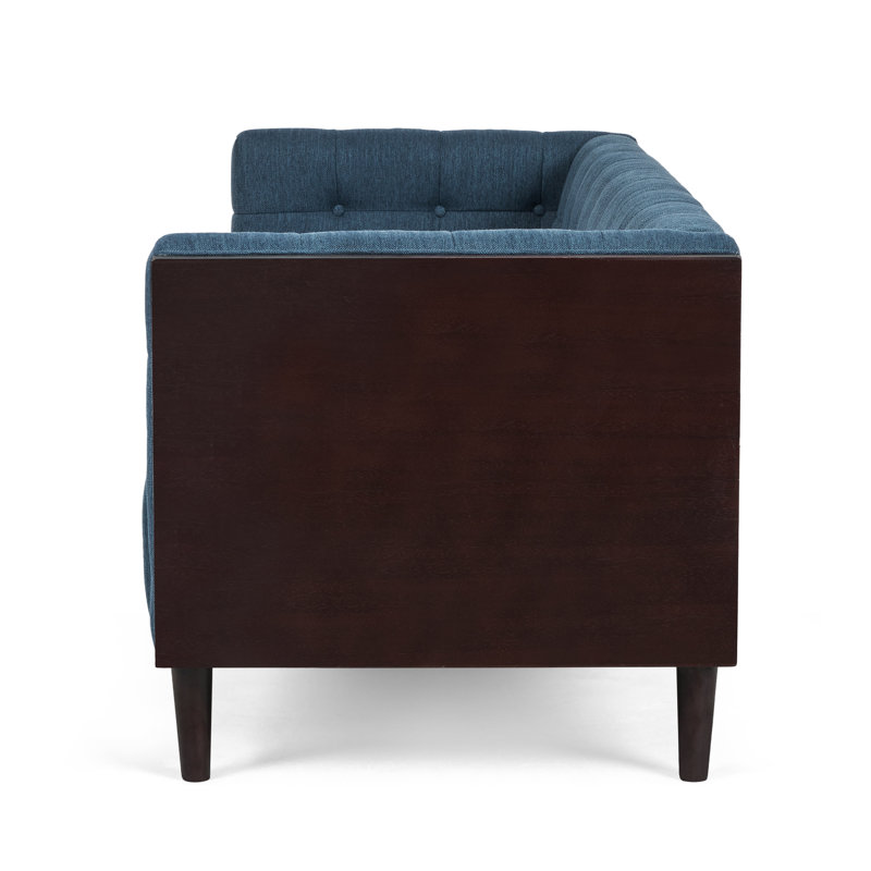 Davidjoe 89.75" Square Arm Sofa, Accent Sofa, Navy Polyester