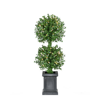 Faux Boxwood 36'' Plant in Potted Stand