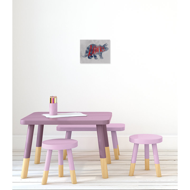 Dino Rawr Art, H 11 po x l 14 po x P 1,5 po, Toile