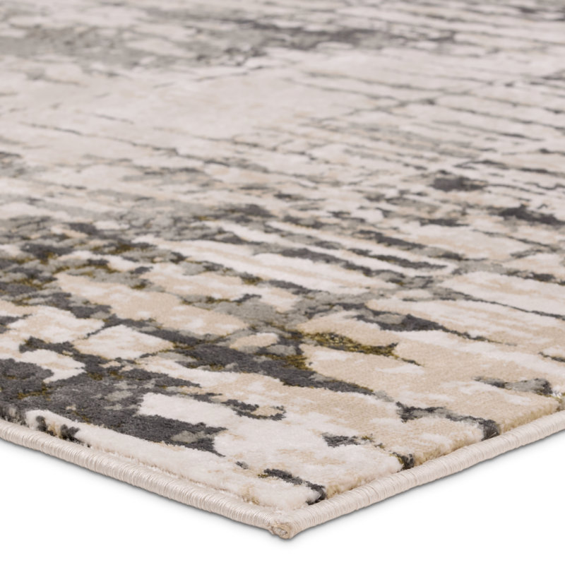 Malilla By Nikki Chu Quinn Elin Powerloomed Abstract Gray Area Rug, Runner 2'2" x 8'