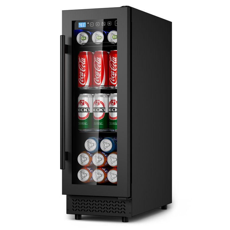 Réfrigérateur à boissons sous le comptoir VUSHINE pour 60 canettes, réfrigérateur encastré ou autoportant mince de 12 po, poignée ronde
