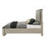 Grand lit en lin gris et beige Travonte