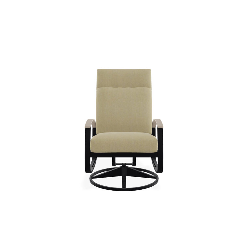 Chaise de patio pivotante avec coussins Askar, Noir texturé, Sahara, Désert P60