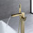 Square Dual Handle Freestanding Waterfall Tub Filler with Diverter & Solid Brass Hand Shower, cUPC Certified 1.75 GPM Floor Mount Tub Faucet