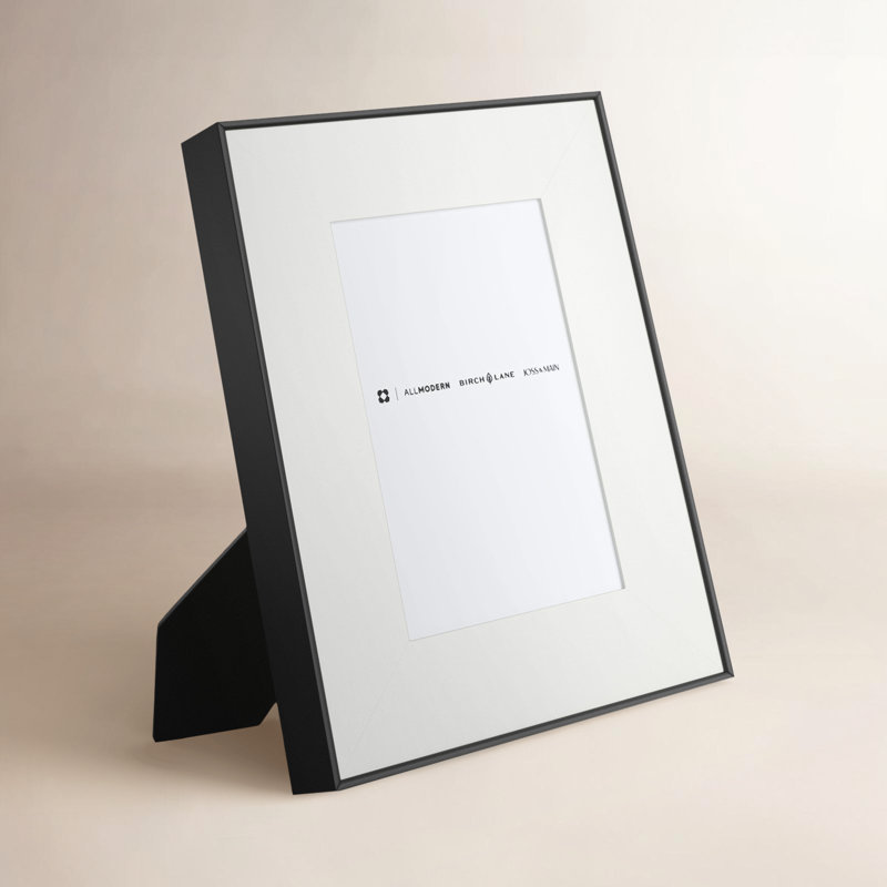 Feronia Metal Picture Frame with Mat, 5" x 7", Black