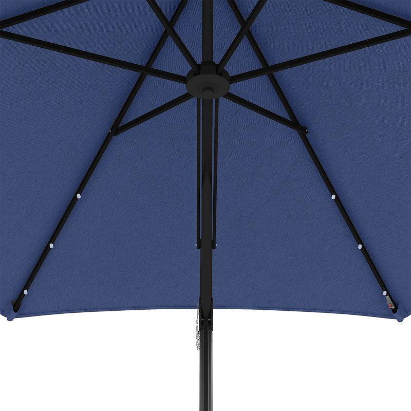 130cm Lighted Market Parasol, Blue