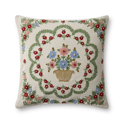 Rifle Paper Company x Loloi Rosette Vase Decorative Pillow