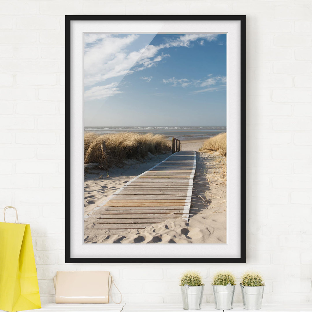 Gerahmtes Papierbild Ostsee Strand