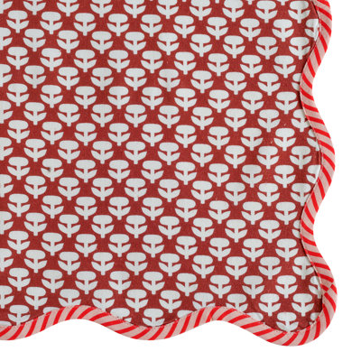 Crissy Cotton Canvas Printed Napkins - Set of 4 - Rust Vintage Floral