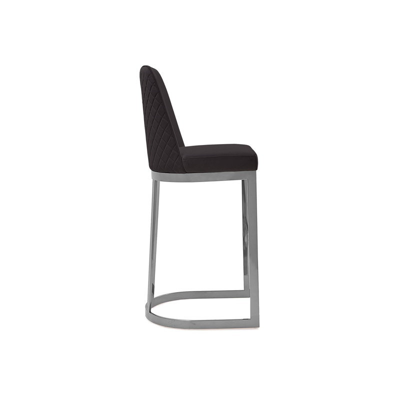 Tabouret de bar, Cadre noir / argent, Tabouret de bar (siège d'une hauteur de 31 po)