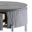Table de bout grise et ultra brillante - Conception ovale et ronde moderne, support en métal, plateau de table de 15 mm d'épaisseur, bois composite pour une utilisation durable