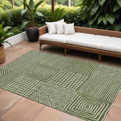 Tapis intérieur / extérieur vert olive 9 'X 12'