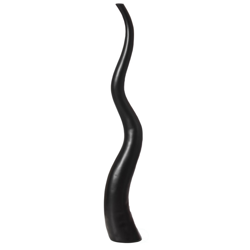 Ceramic Floor Vase, 51" H x 7" W x 7" D, Black