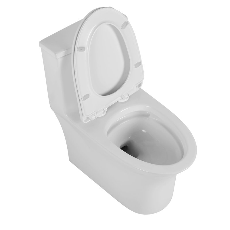 Toilette en céramique une, 1,1 / 1,6, allongée, hauteur confortable, blanche, et siège à fermeture longue T039wt 15,75 po, approuvé, doux