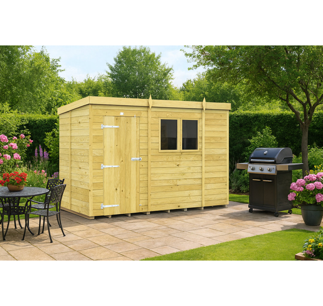 10ft x 5ft Pent Shed - Single Door with Windows
