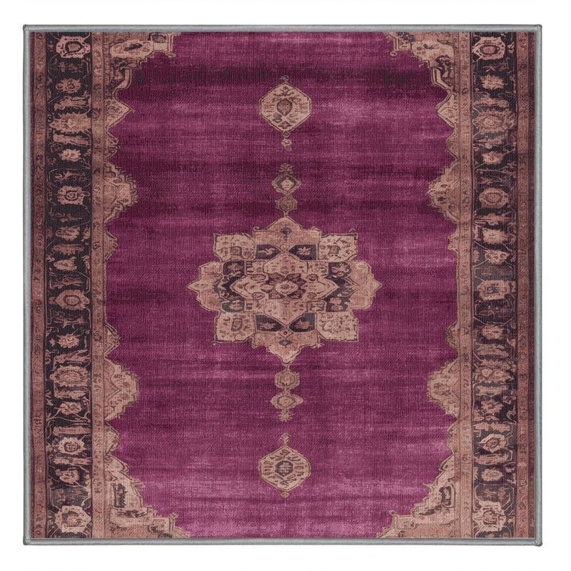 Tapis brun lavable à la machine, Carré 6 pi