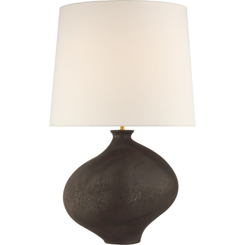 AERIN Celia Large Right Table Lamp, Stained Black Metallic
