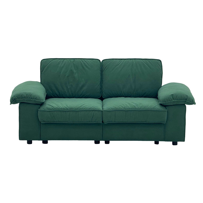 Causeuse compacte 78,74 pouces compacte avec rangement caché pour petit appartement, studio, Green Velvet