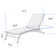 Cand 77.5" Long Metal Reclining Armless Single Chaise Lounge with Textilene Sling Seat and Wheels