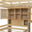 Lit mezzanine simple avec bureau intégré Escalier - Pin massif & amp; Panneau de fibres à densité moyenne, sans sommier, H 67,5 po-1651724366
