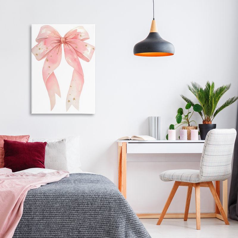 Arc rose avec toile d'étoiles dorées, design par Creative Studio, H 24 po x l 16 po